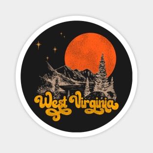 Vintage State of West Virginia Mid Century Distressed Aesthetic Magnet